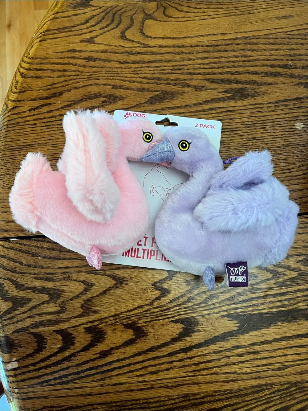 Plush Pink & Purple Bird Dog Toys - 2 Pack